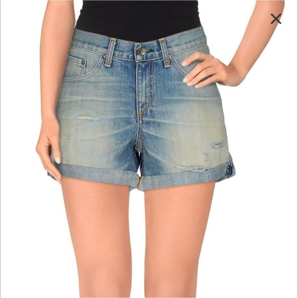 rag & bone Pants - Rag & Bone Distressed Boyfriend Surfer Repair Denim Short Size 24"